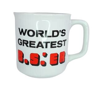 World's Greatest B.S.'ER Novelty Mug Made In Korea Vintage 80s Gift Fathers Day